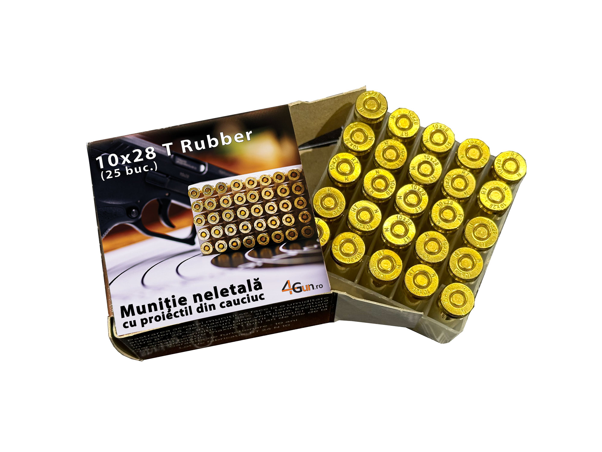 Muniție 10x28 cu bilă de cauciuc 4Gun